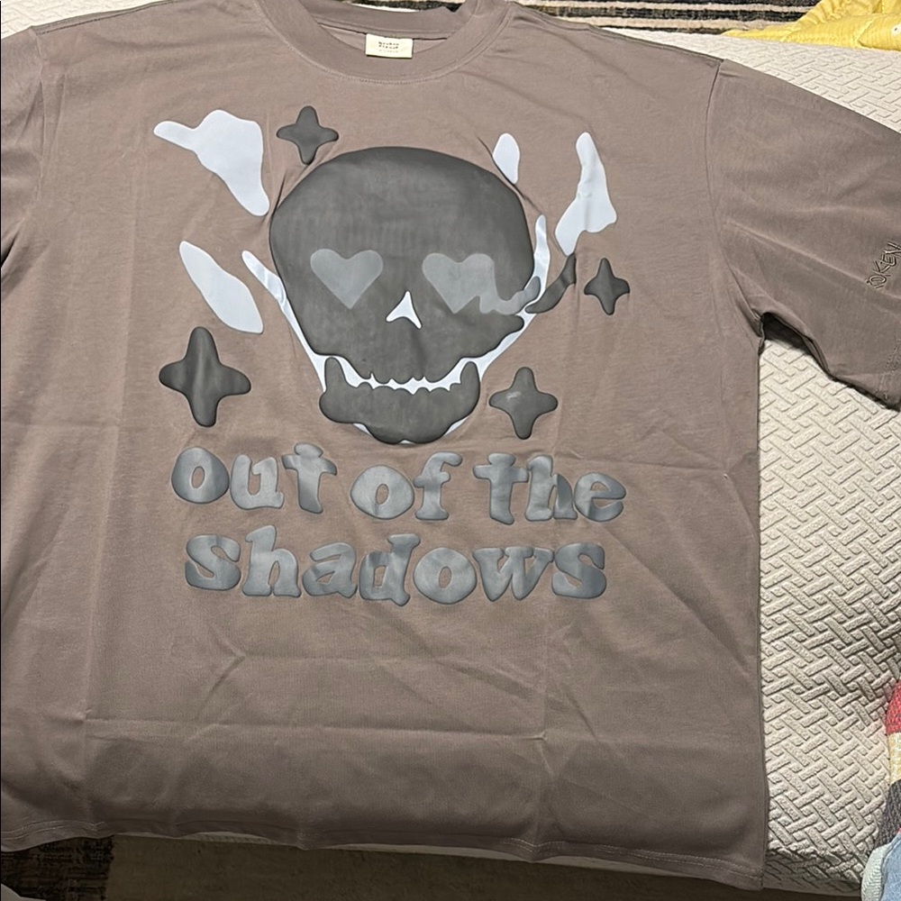Dark Brown Skull Graphic Shirt